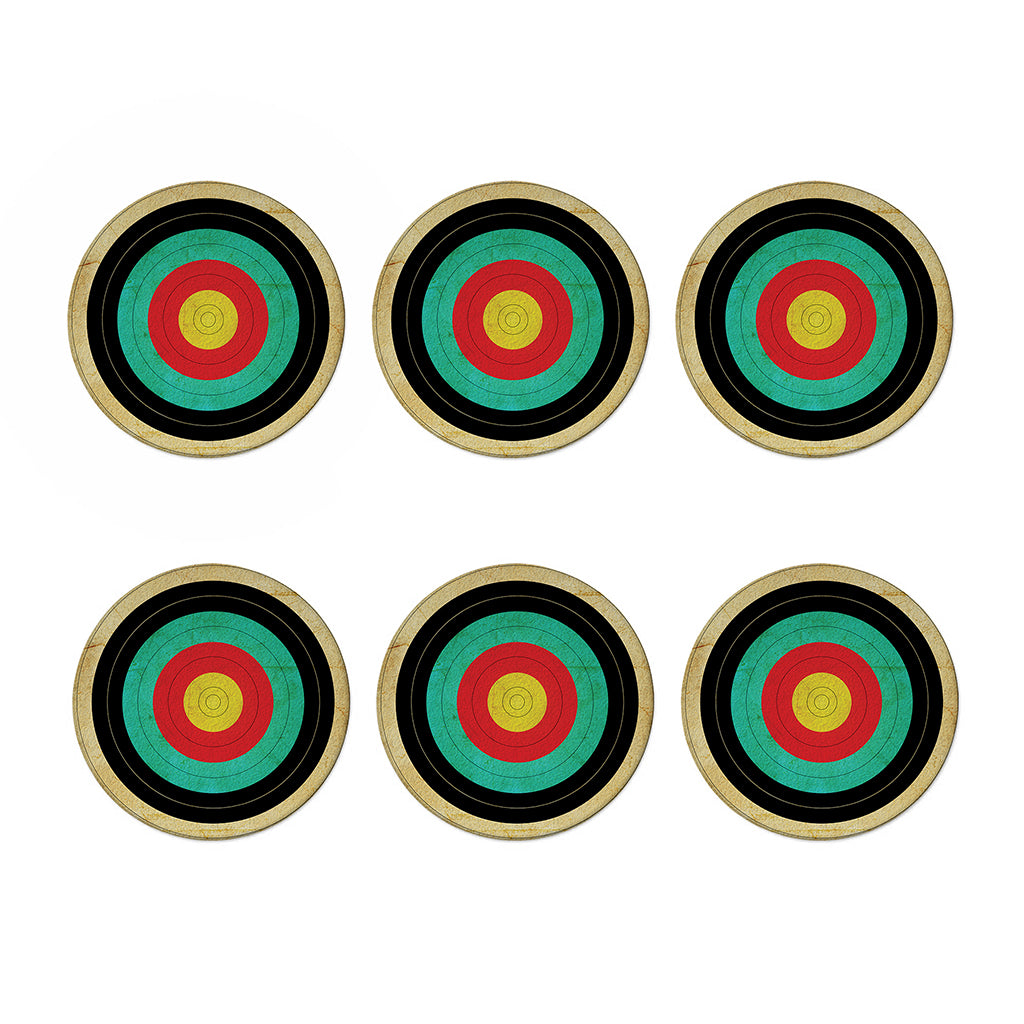 Grunge Bullseye Target Print Coaster Set