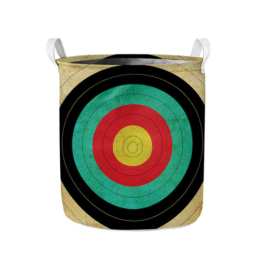 Grunge Bullseye Target Print Collapsible Laundry Basket