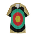 Grunge Bullseye Target Print Cotton Hawaiian Shirt