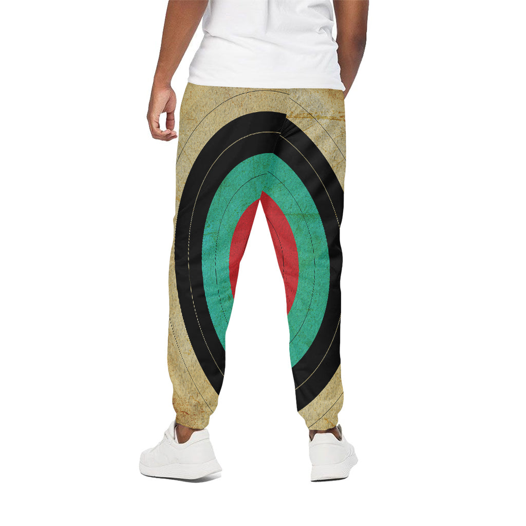 Grunge Bullseye Target Print Cotton Pants