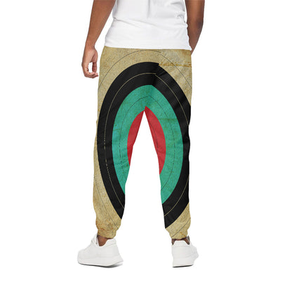 Grunge Bullseye Target Print Cotton Pants