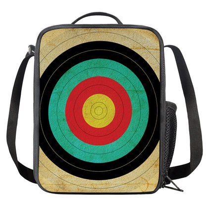 Grunge Bullseye Target Print Crossbody Lunch Bag