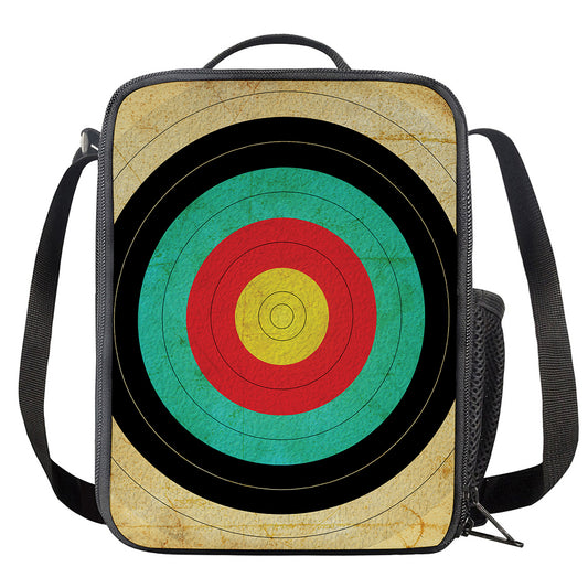 Grunge Bullseye Target Print Crossbody Lunch Bag