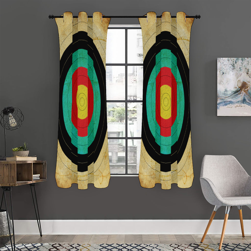 Grunge Bullseye Target Print Curtain