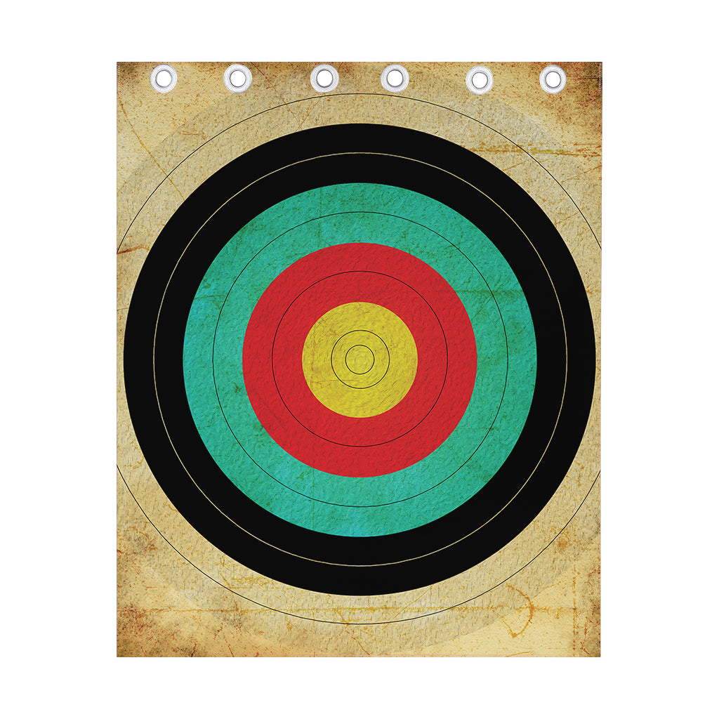Grunge Bullseye Target Print Curtain