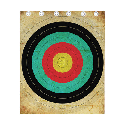 Grunge Bullseye Target Print Curtain