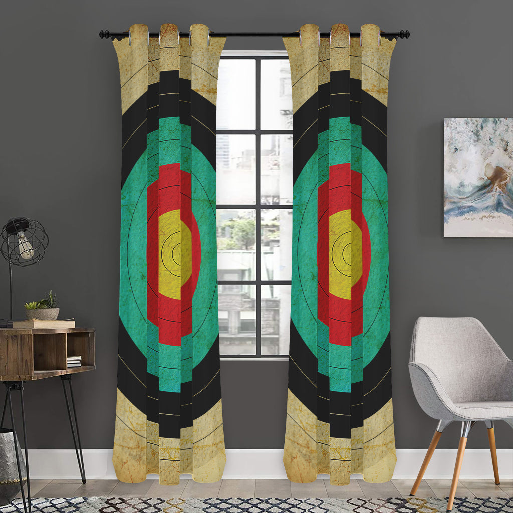 Grunge Bullseye Target Print Curtain
