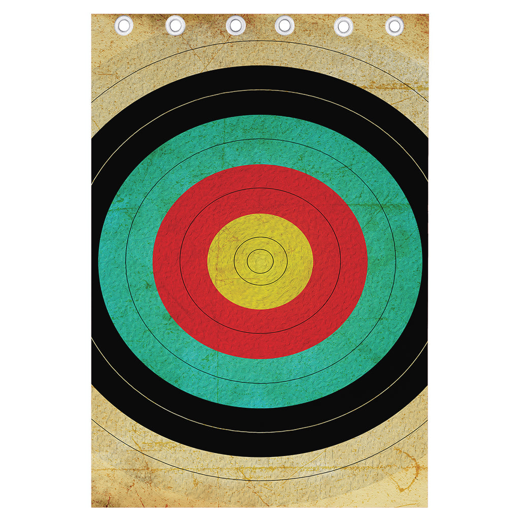 Grunge Bullseye Target Print Curtain