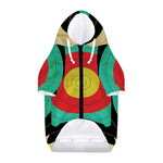 Grunge Bullseye Target Print Dog Zip Up Hoodie