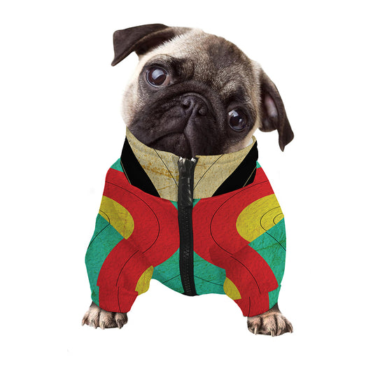 Grunge Bullseye Target Print Dog Zip Up Jacket