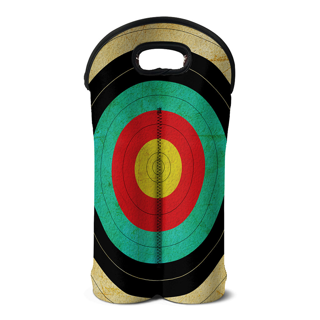 Grunge Bullseye Target Print Double Neoprene Wine Tote