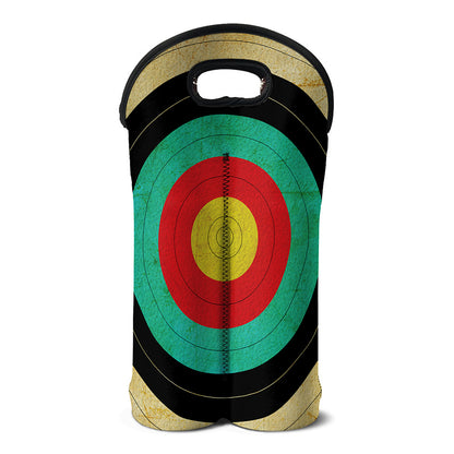 Grunge Bullseye Target Print Double Neoprene Wine Tote