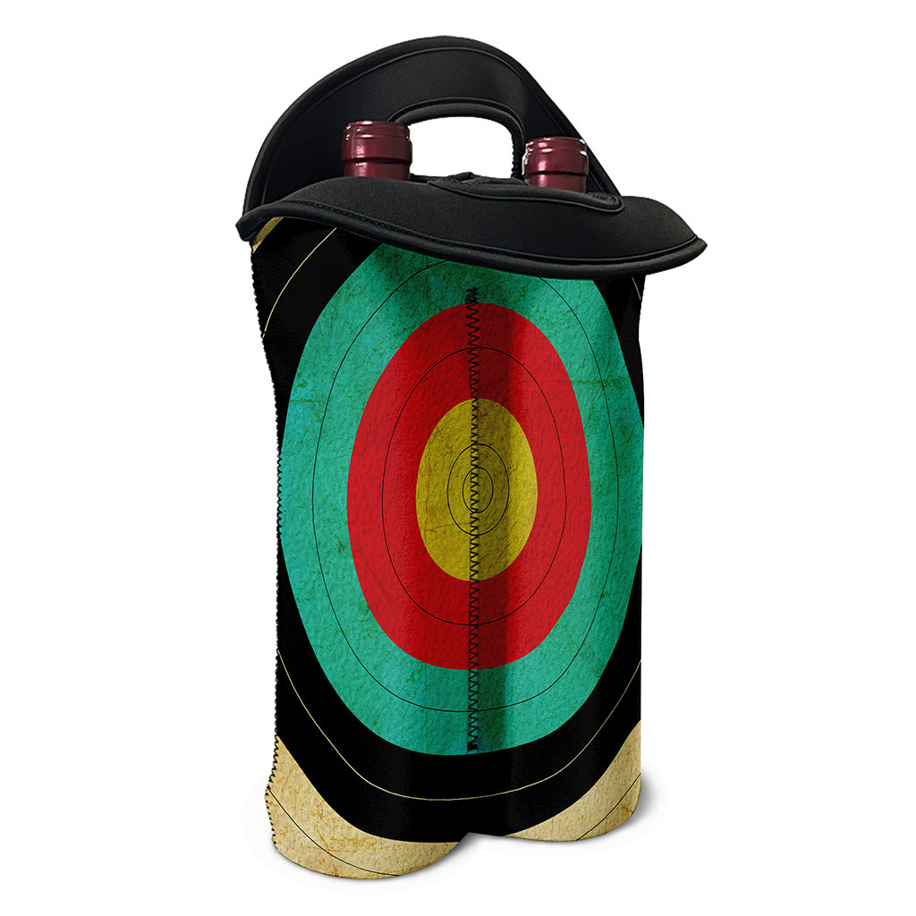 Grunge Bullseye Target Print Double Neoprene Wine Tote