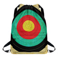 Grunge Bullseye Target Print Drawstring Backpack