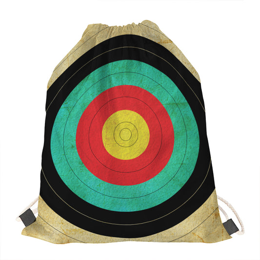 Grunge Bullseye Target Print Drawstring Bag