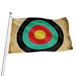 Grunge Bullseye Target Print Flag
