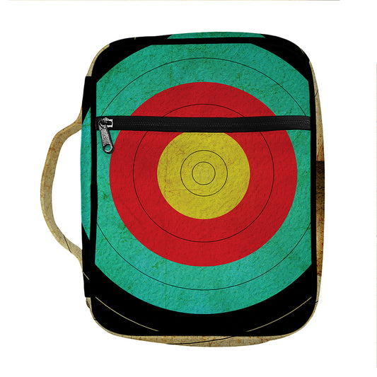 Grunge Bullseye Target Print Front Pocket Bible Bag