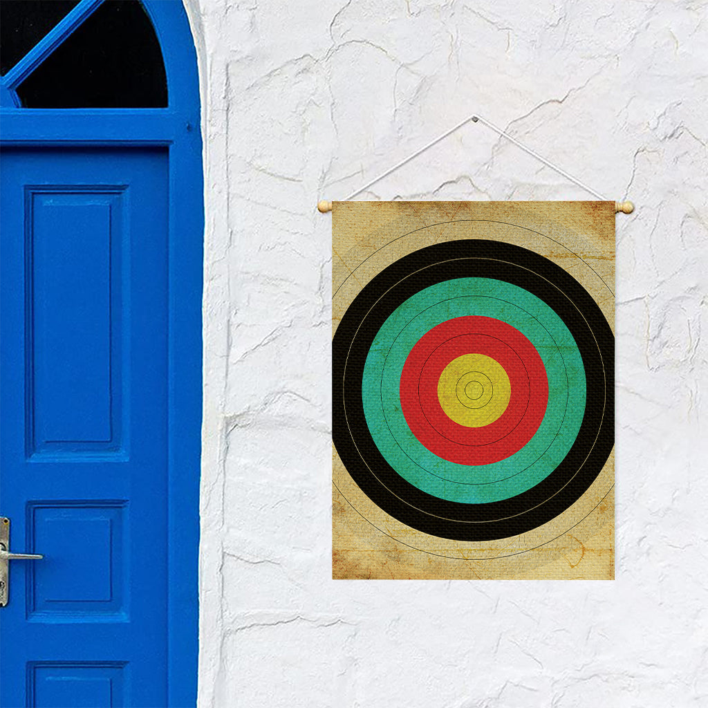 Grunge Bullseye Target Print Garden Flag