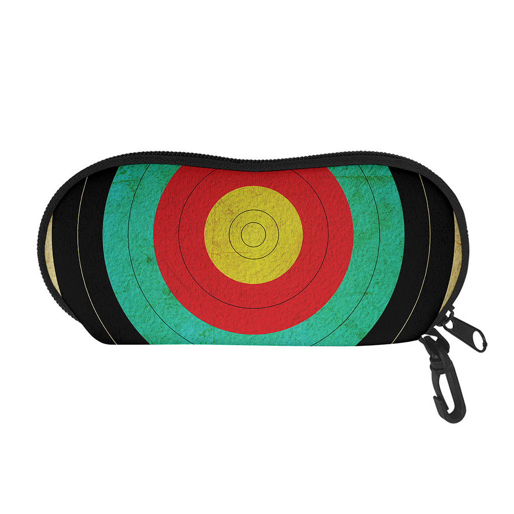 Grunge Bullseye Target Print Glasses Case