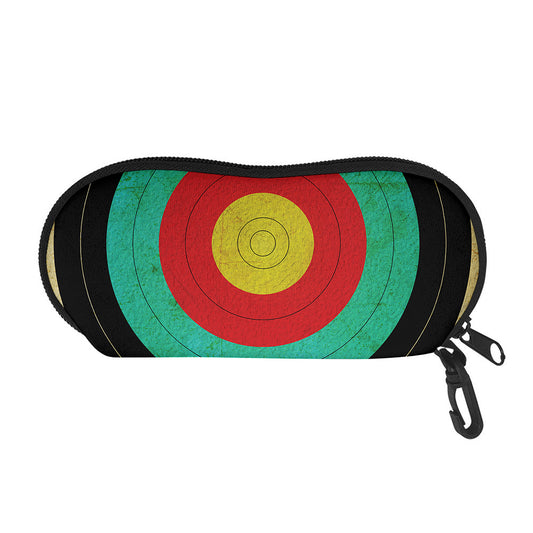 Grunge Bullseye Target Print Glasses Case