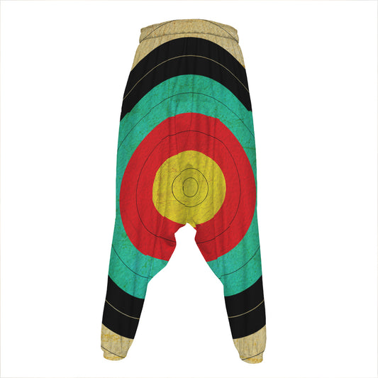 Grunge Bullseye Target Print Hammer Pants