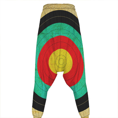 Grunge Bullseye Target Print Hammer Pants