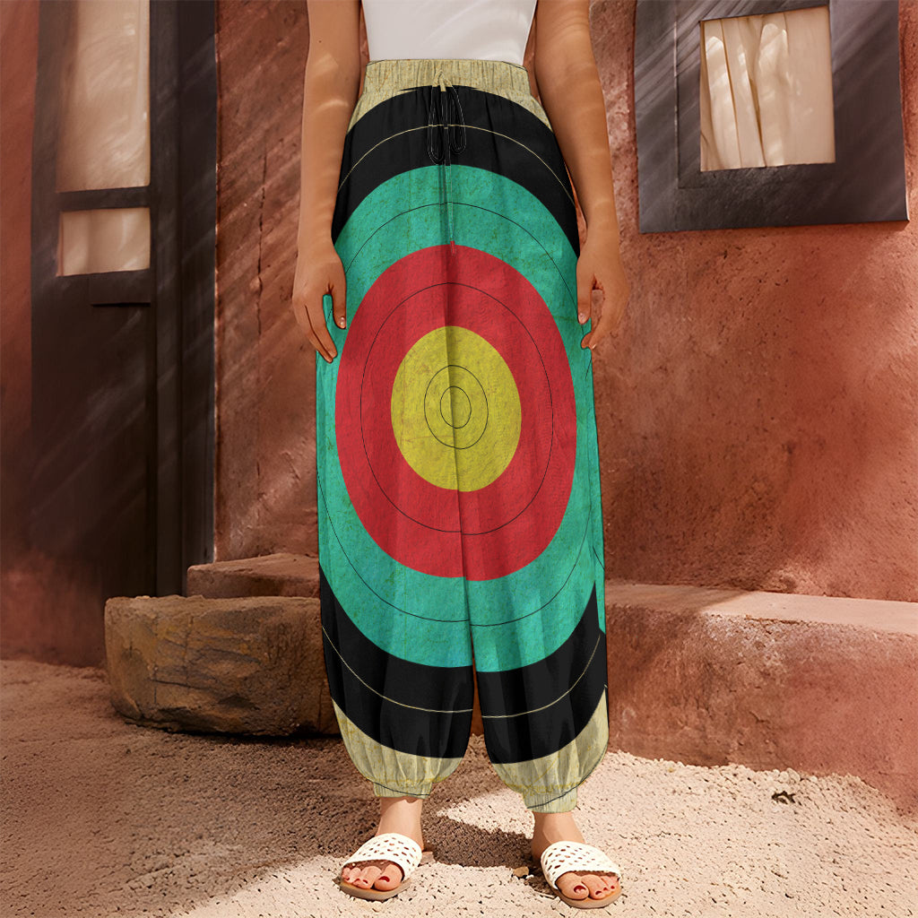 Grunge Bullseye Target Print Harem Pants