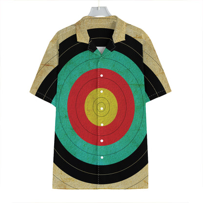 Grunge Bullseye Target Print Hawaiian Shirt