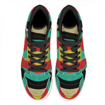 Grunge Bullseye Target Print High Top Leather Sneakers
