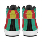 Grunge Bullseye Target Print High Top Leather Sneakers