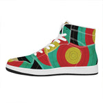 Grunge Bullseye Target Print High Top Leather Sneakers