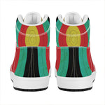 Grunge Bullseye Target Print High Top Leather Sneakers