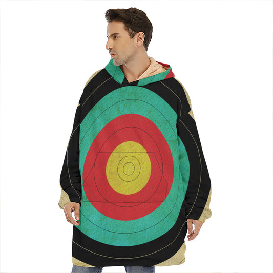 Grunge Bullseye Target Print Hoodie Blanket