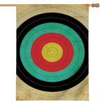 Grunge Bullseye Target Print House Flag