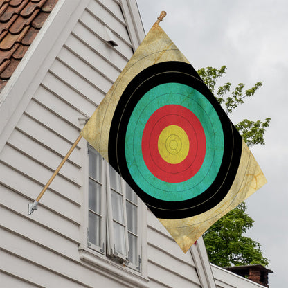 Grunge Bullseye Target Print House Flag