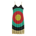 Grunge Bullseye Target Print Jersey Midi Cami Dress