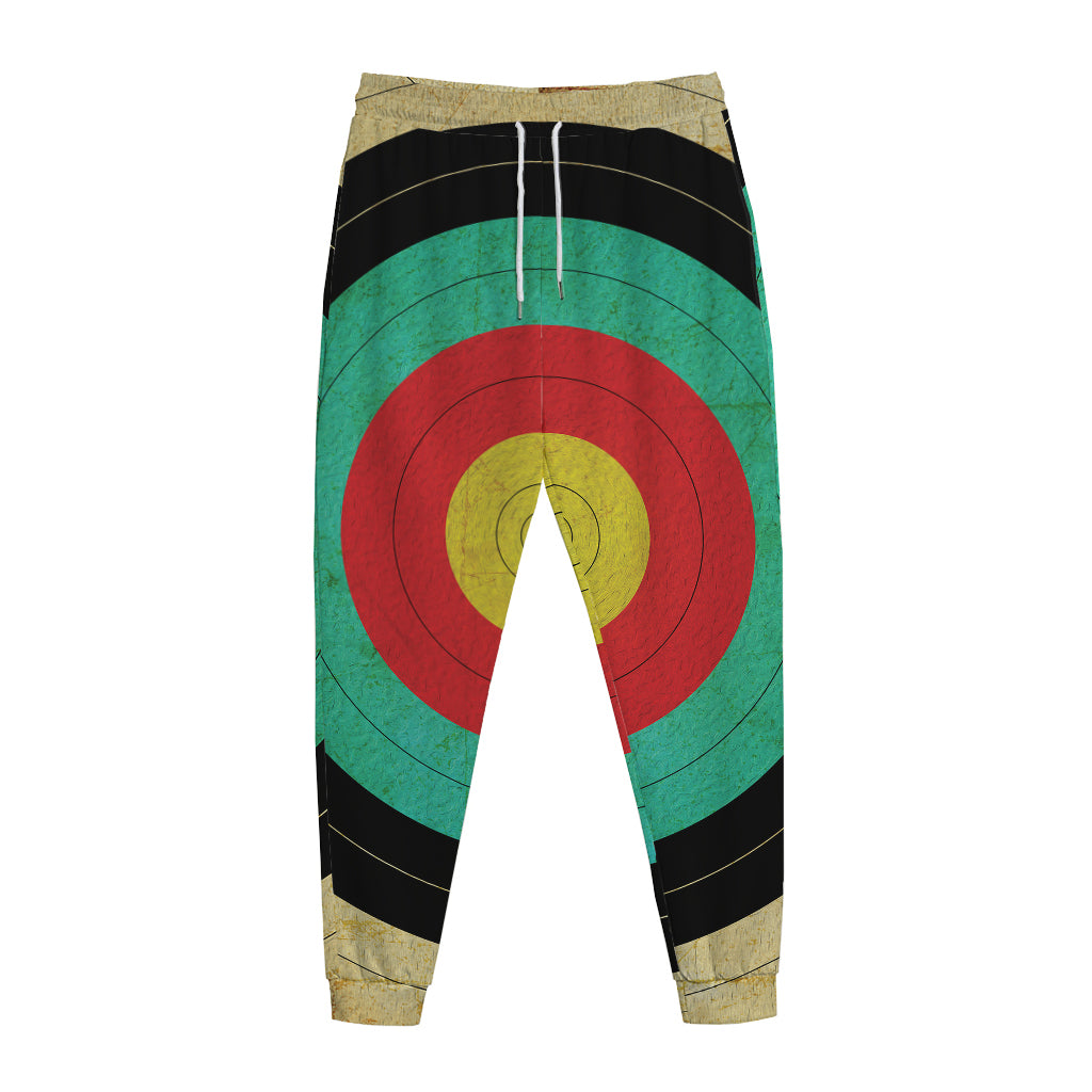 Grunge Bullseye Target Print Jogger Pants