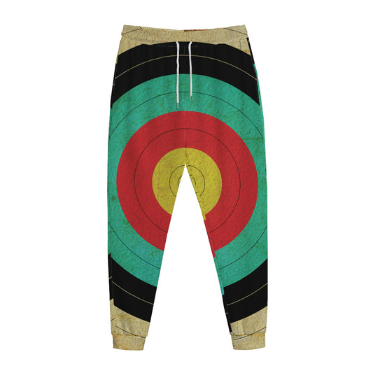 Grunge Bullseye Target Print Jogger Pants