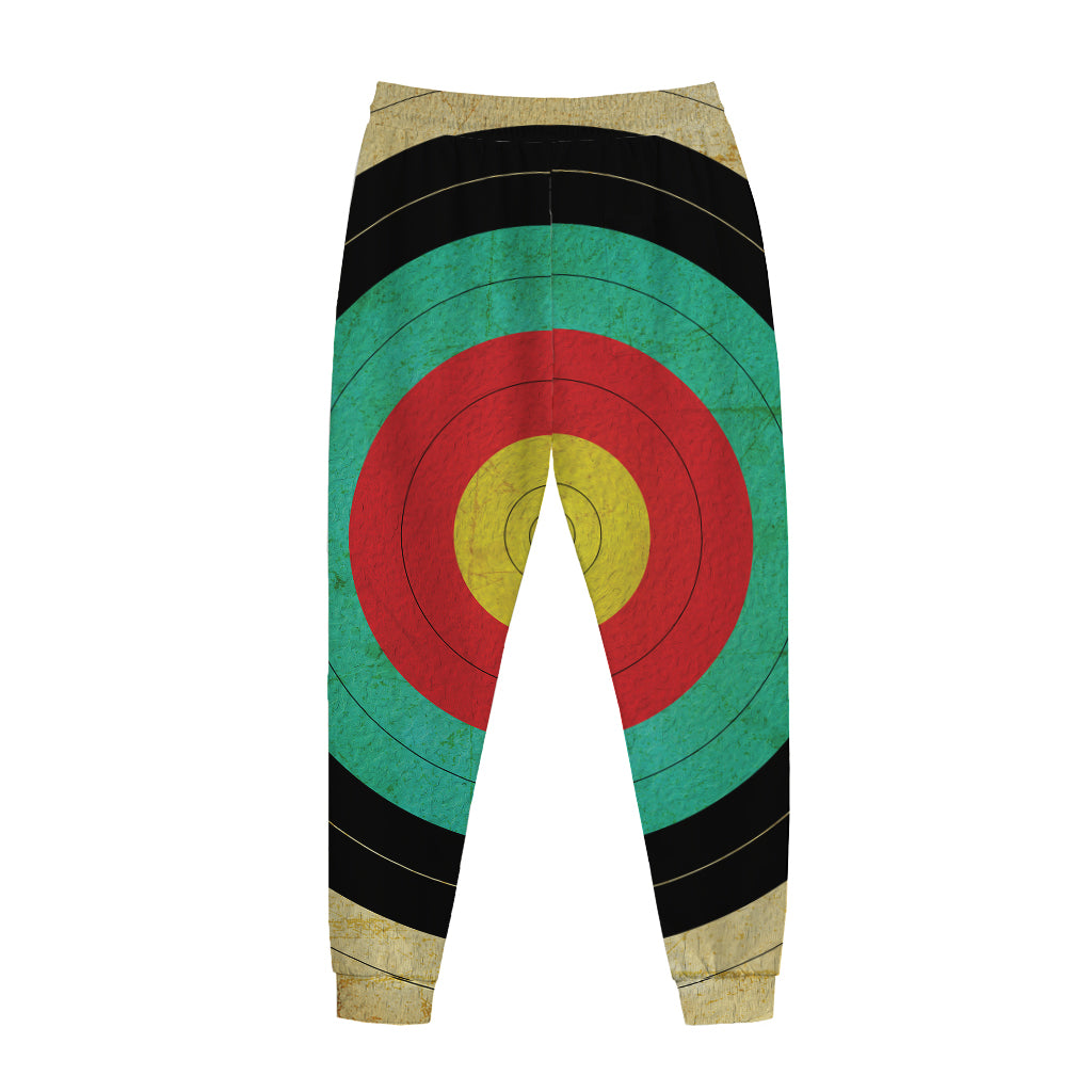Grunge Bullseye Target Print Jogger Pants