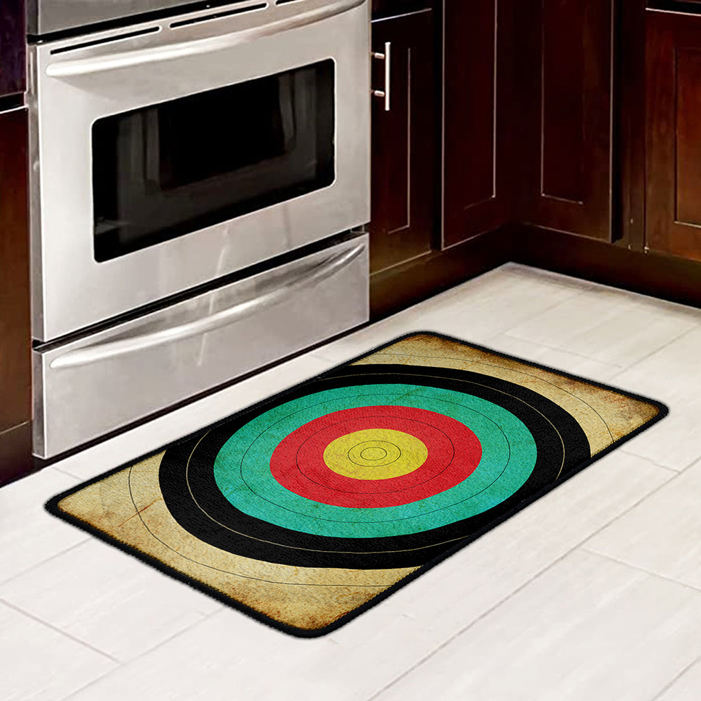 Grunge Bullseye Target Print Kitchen Mat