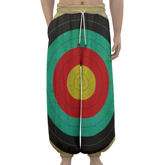 Grunge Bullseye Target Print Lantern Pants