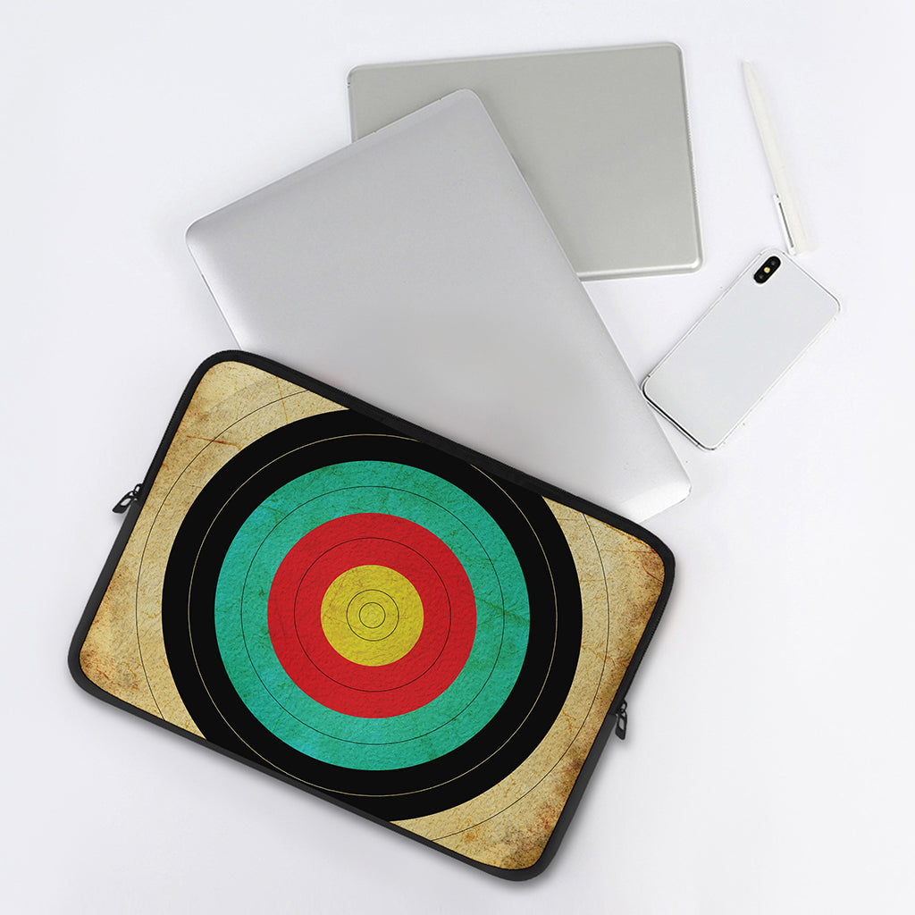 Grunge Bullseye Target Print Laptop Sleeve