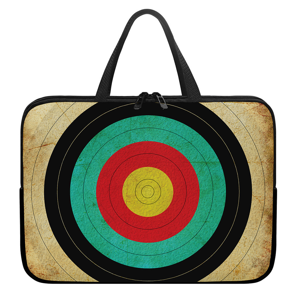 Grunge Bullseye Target Print Laptop Sleeve With Handle