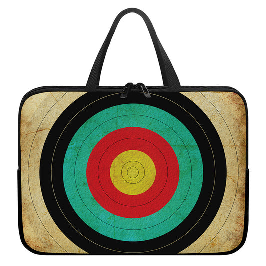 Grunge Bullseye Target Print Laptop Sleeve With Handle
