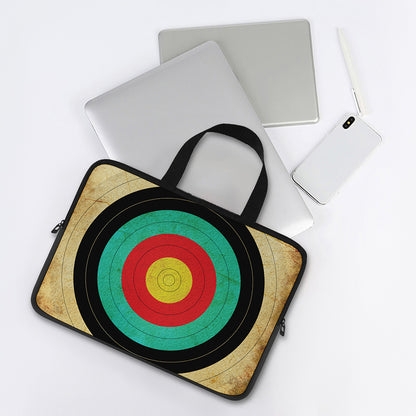 Grunge Bullseye Target Print Laptop Sleeve With Handle