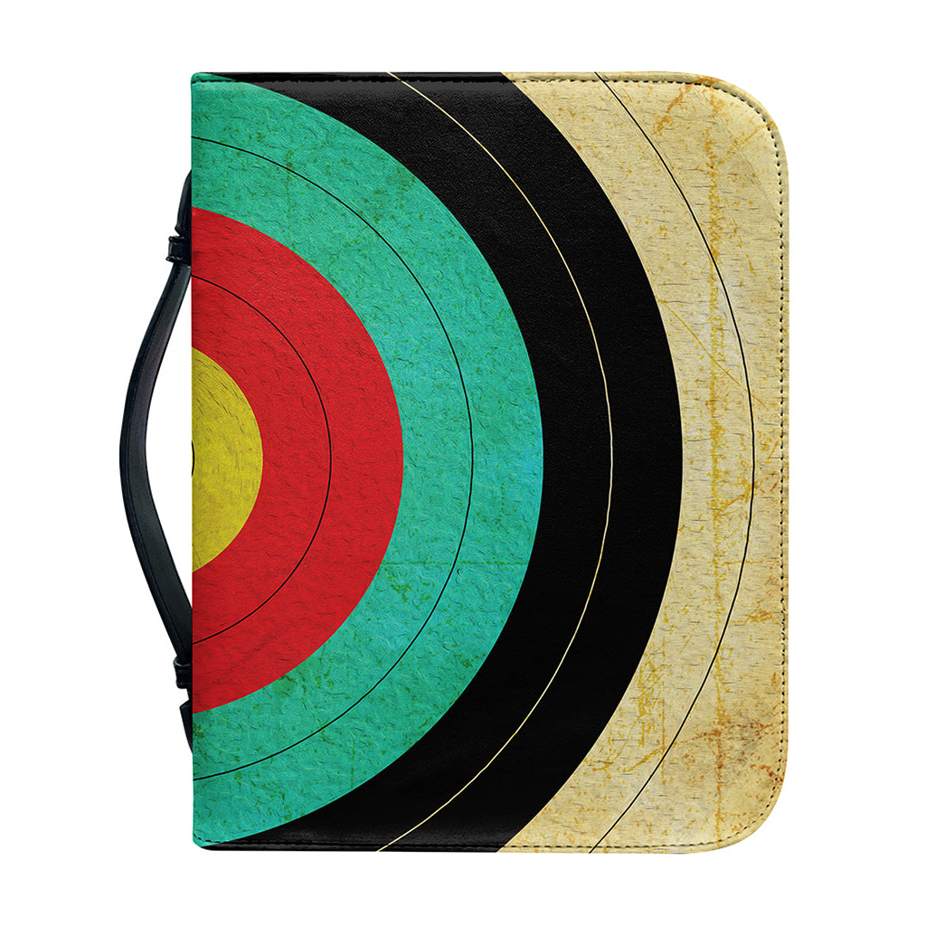 Grunge Bullseye Target Print Leather Bible Cover