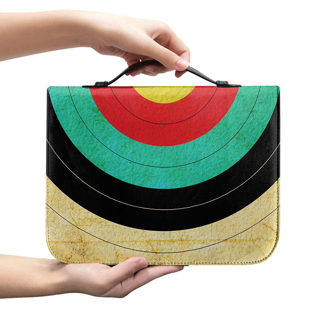 Grunge Bullseye Target Print Leather Bible Cover