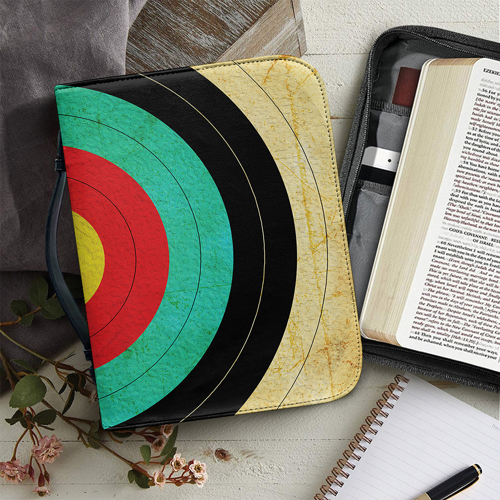Grunge Bullseye Target Print Leather Bible Cover