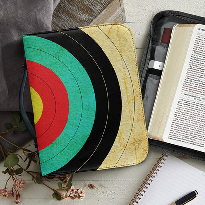 Grunge Bullseye Target Print Leather Bible Cover
