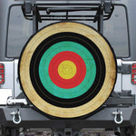 Grunge Bullseye Target Print Leather Spare Tire Cover